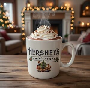 VTG Hershey's Chocolate Christmas Oversize Jumbo Coffee Mug Cup